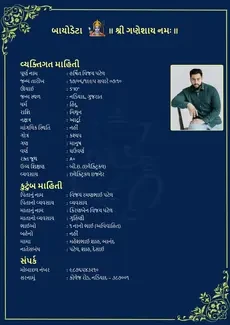 Blue Hindu biodata template
